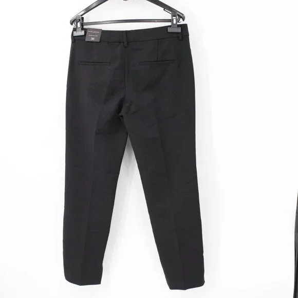NWT Zara pants women's 4 Asymmetric Hem black cotton blend career preppy work - Picture 6 of 15